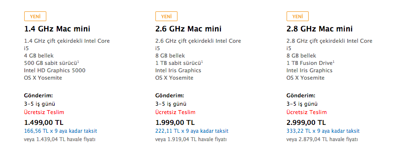 Mac mini yenilendi