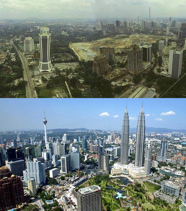Kuala Lumpur, Malaysia. 1990 ve Bugün