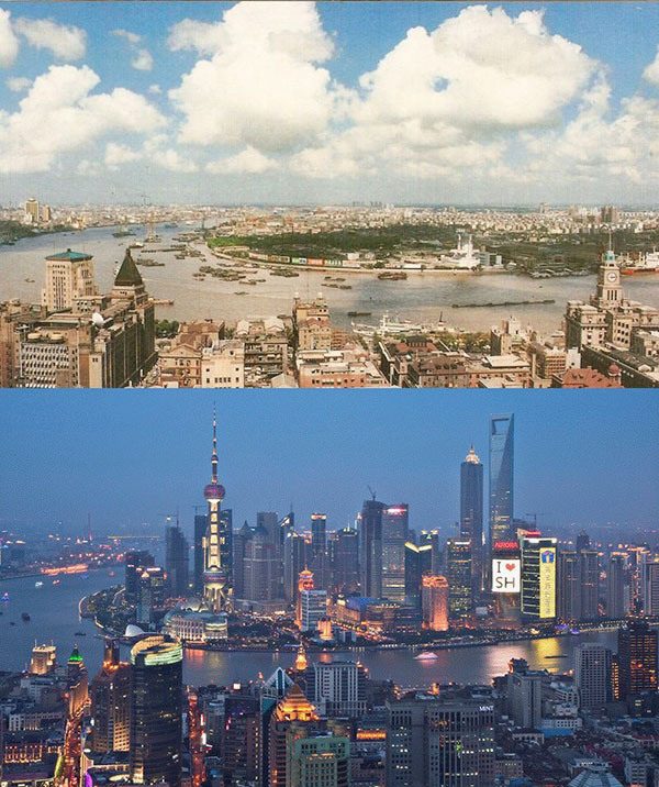 Shanghai, China. 1990 ve Bugün