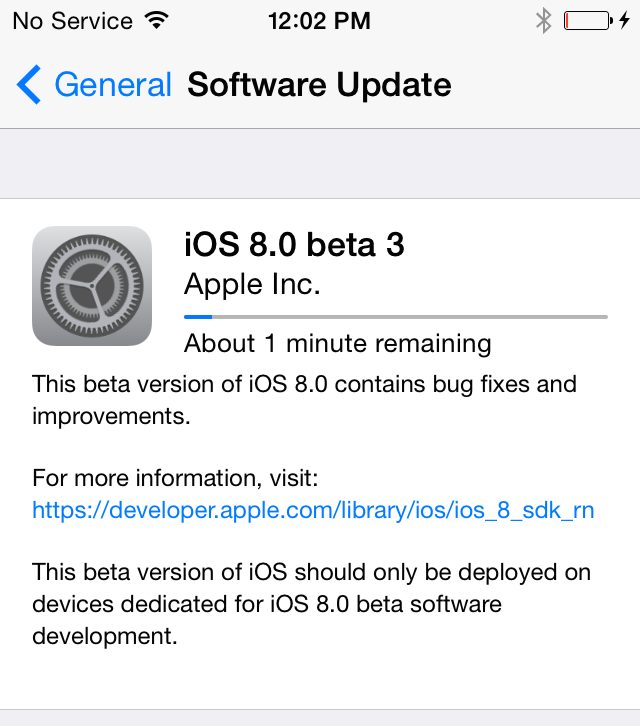 iOS 8 Beta 3