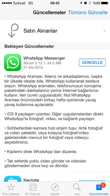 whatsapp sesli arama