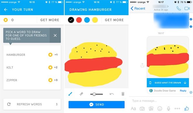 İndirme rekorları kıran Messengerın ilk oyunu doodle draw for messenger oldu.