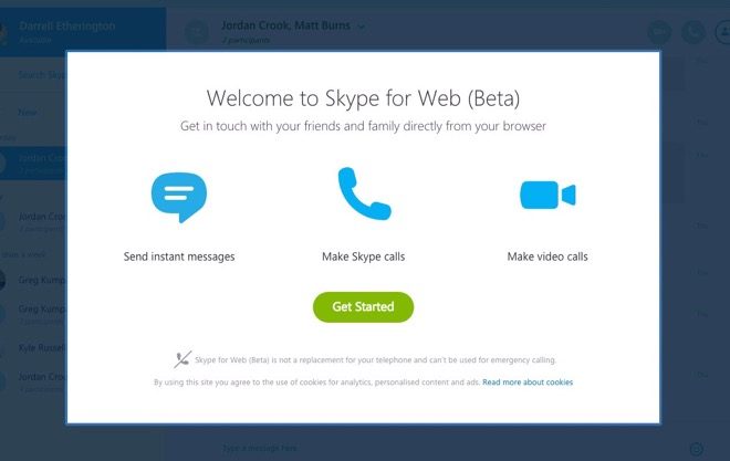 Skype web, ABD ve Birleşik Krallıkda kullanılmaya başladı.
