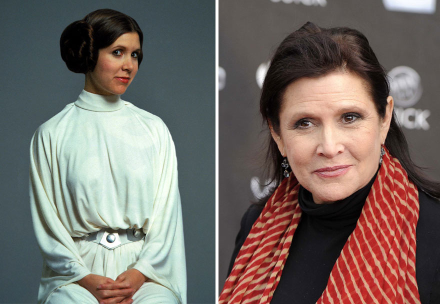 Carrie Fisher ve Princess Leia, 1977 - 2015