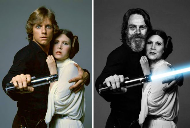 Mark Hamill ve Carrie Fisher ve Luke Skywalker ve Princess Leia, 1977 - 2015