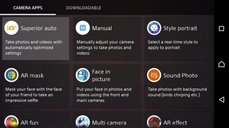 Xperia C5 Ultra kamera arayüz