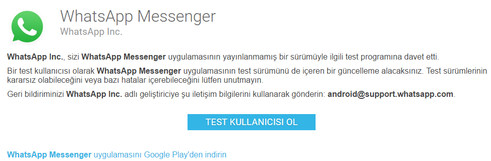 Whatsapp Beta Programına Katılın!