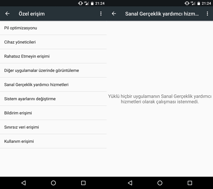 Android 7.0 Gelişmiş Sanal Gerçeklik Desteği