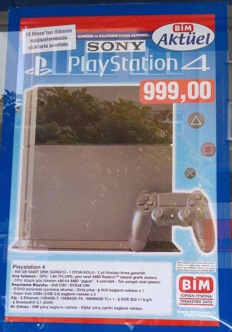 BİM'de PlayStation 4 Sadece 999TL2