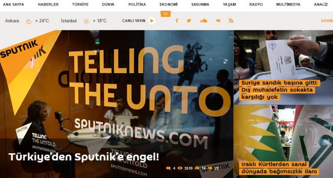 Rus Haber Sitesi Sputnik için TİBdan erişim yasağı geldi!