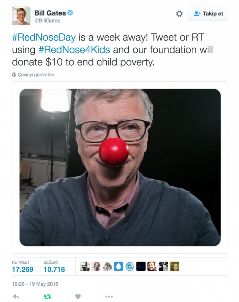Bill Gates Retweet Başına 10 Dolar Bağış Yapıyor! 2
