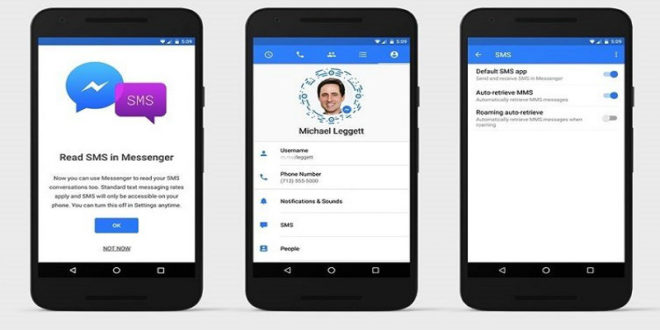 Messenger, Android Platformunda SMS Gönderebilecek!