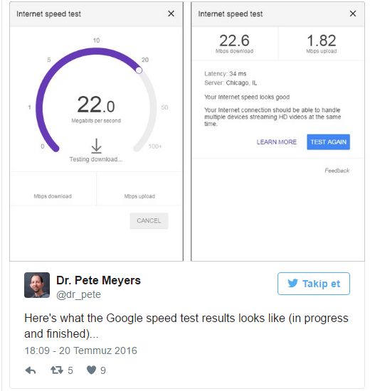 google hız testi