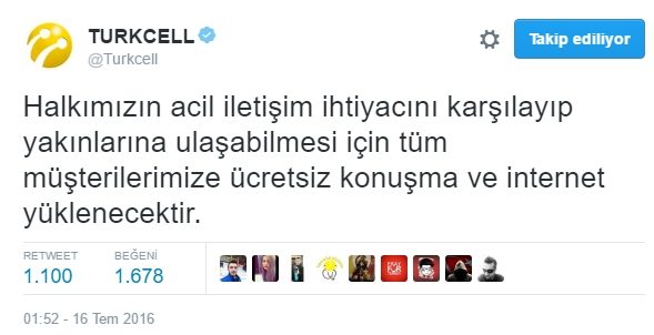 turkcell ücretsiz konuşma ve internet