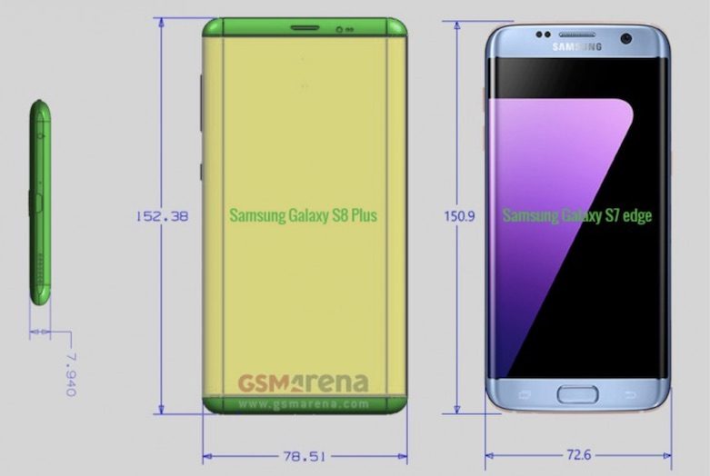 Samsung Galaxy s8 Plus render görüntüsü