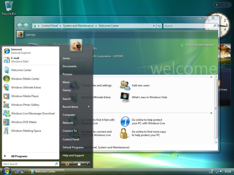 windows vista desktop