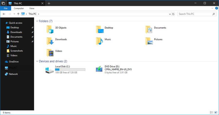 File-Explorer-with-Dark-Theme