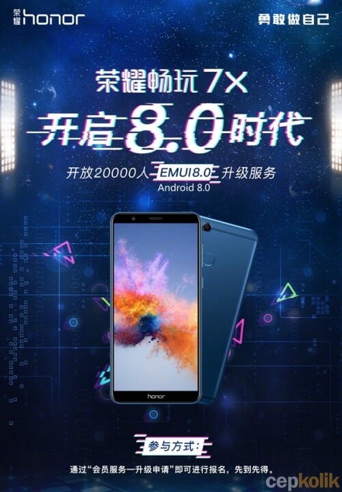 Honor 7X EMUI 8.0 ve Oreo Güncellemesi Geliyor