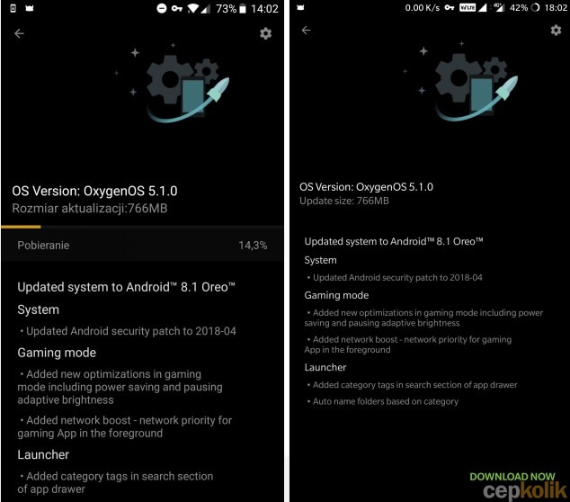 OnePlus 5 ve 5T Android Oreo 8.1 Güncellemesi Almaya Başladı