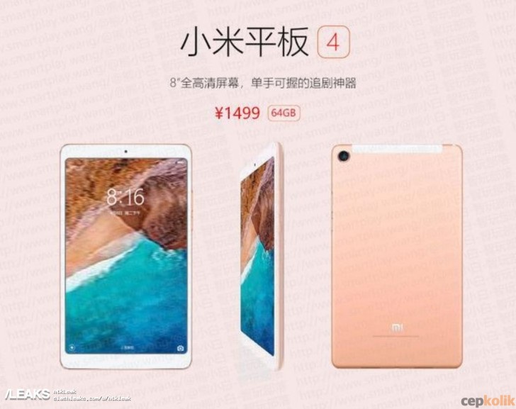 Xiaomi Mi Pad 4 Reklam Görselleri Sızdırıldı! İşte Fiyatı...