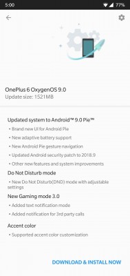 OnePlus 6 Android 9.0 Pie Güncellemesi Kararlı Sürümü Yayınlandı!