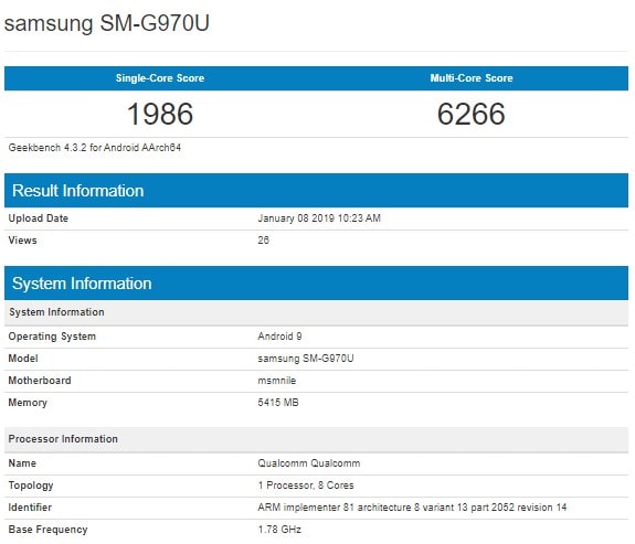 s10 lite geekbench