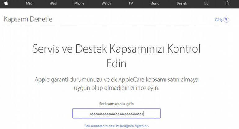 iPhone Garanti Sorgulama