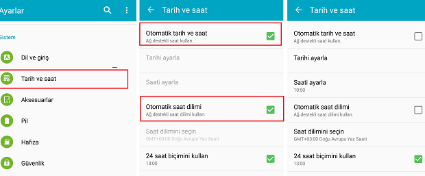 Telefon Saati Geri Kaliyor