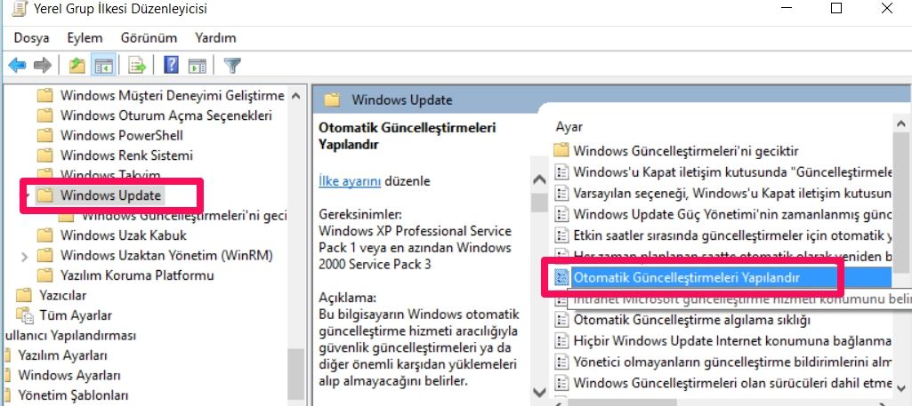 Windows 10 Guncelleme