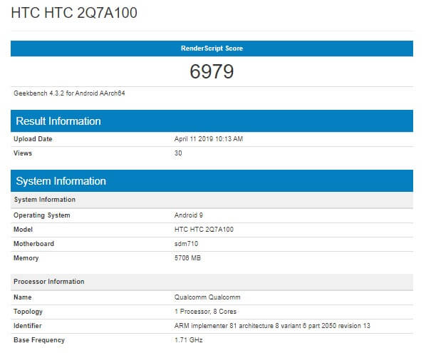 Gizemli Bir HTC Telefonu GeekBencht'te Görüntülendi!