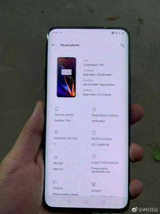 OnePlus 7 Pro Canlı Canlı Görüntülendi!