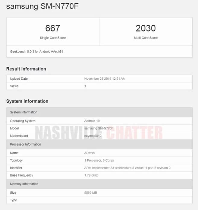 note 10 lite geekbench