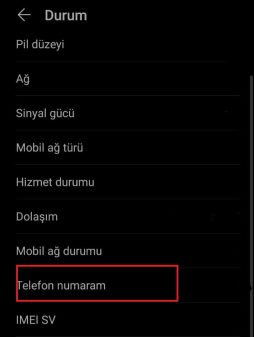 Cep telefon numaranı öğrenme