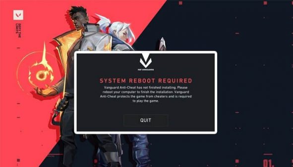 Valorant System Reboot Required hatasi