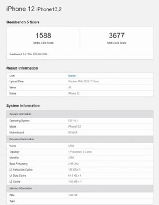 Apple iPhone 12 Geekbench Sonuçları da Açıklandı