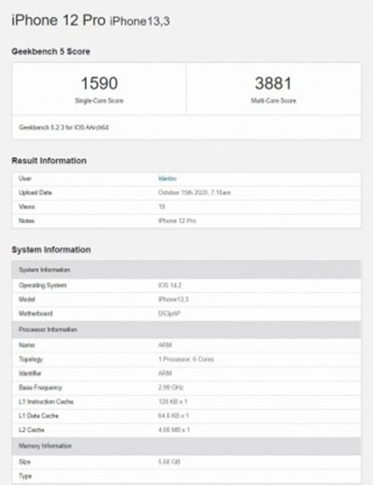 Apple iPhone 12 Geekbench Sonuçları da Açıklandı