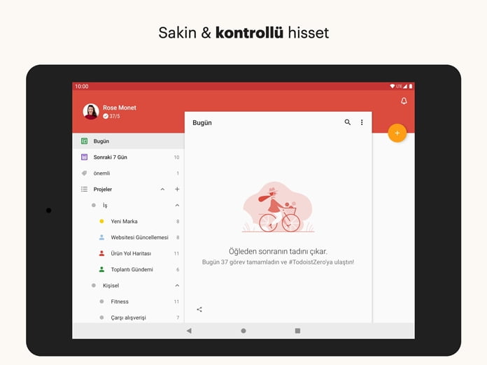 Todoist Yapılacaklar listesi ve hatırlatıcı