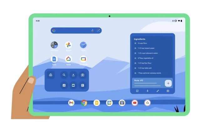 Google uygulamasının gezinme çubuğu, tabletlerdeki alanın daha iyi kullanılmasını sağlıyor