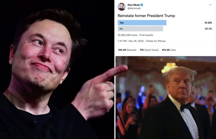 Elon Musk, Trump'ın Twitter yasağını kaldırdı