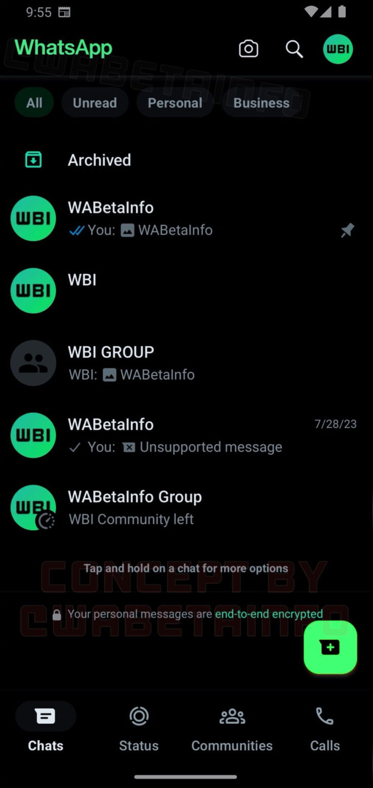 whatsapp tasarım değişikliği