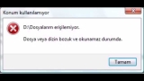 Dosya veya Dizin Bozuk ve Okunamaz Durumda Hatası ve Çözümü!